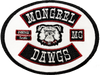 Mongrel Dawg Oval EMBROIDERY Patch - (4") WHITE