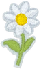 White Daisy with Leaves - Patch