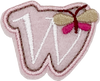 Curly Pink W - Patch