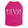 Diva - Silver Rhinestuds rhinestone dog tank for large and small dogs.
4" X 1.75" design with silver rhinestuds.