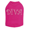 Diva - Pink Rhinestuds rhinestone dog tank for large and small dogs.
4" X 1.75" design with Pink rhinestuds.