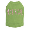 Diva - Pink Rhinestuds rhinestone dog tank for large and small dogs.
4" X 1.75" design with Pink rhinestuds.