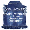 KID Blue Denim Jacket with Ruffles and Patches - Back
