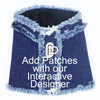 New York Frayed Denim Harness Vest with Patches