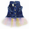 Peep Bunnies Denim Dog Jacket with Tutu (front patch sold separately)