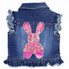 Big Pink Bunny Kids Denim Vest