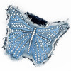 Light Blue Butterfly Denim Harness Vest