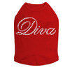 Diva rhinestone dog tank for large and small dogs.