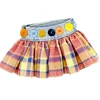 Fall Plaid Skirt with Denim Button Waistband
