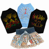 Autumn Bloom Denim Tassel Skirt & Tees