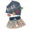Autumn Bloom Denim Tassel Skirt & Vest
