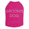 Groom's Dog  rhinestone dog tank for large and small dogs.
5" X 2" (small) & 8" X 3" (large) design with clear rhinestones.
Matching rhinestone t-shirts for pet owners.
Over 800 rhinestone designs to choose from.