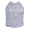 Groom's Dog  rhinestone dog tank for large and small dogs.
5" X 2" (small) & 8" X 3" (large) design with clear rhinestones.
Matching rhinestone t-shirts for pet owners.
Over 800 rhinestone designs to choose from.