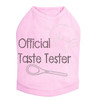 Official Taste Tester rhinestone dog tank for large and small dogs.