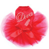 Diva with Austrian crystal Red Lipstick dog tutu for large and small dogs.