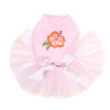 Orange Hibiscut dog tutu for large and small dogs.