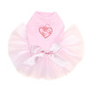 Pink & Red Flower Heart pink dog tutu for large and small dogs.