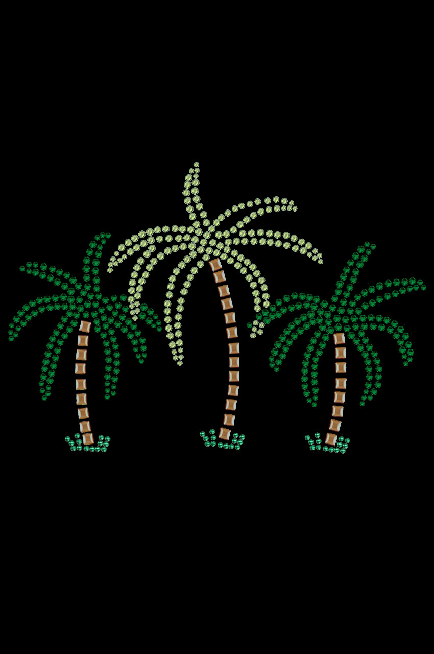 Palm Trees (Green Rhinestones) - Bandanna