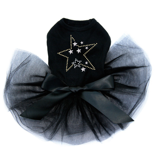 Gold & Silver Stars dog tutu for large and small dogs.