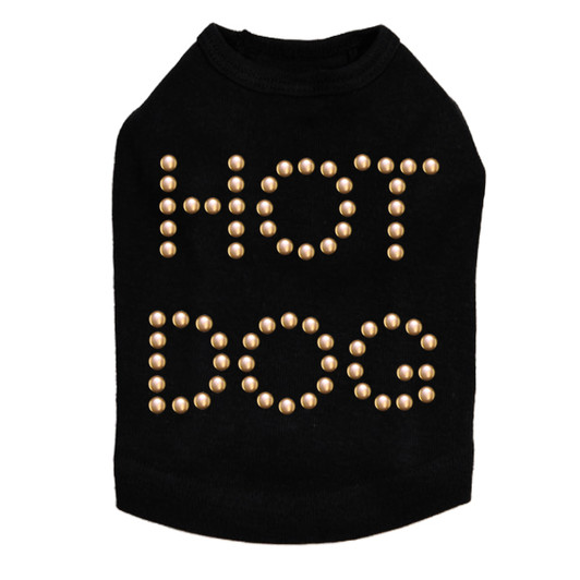Hot Dog dog tank for large and small dogs.
4" X 4" copper dome nailheads.
