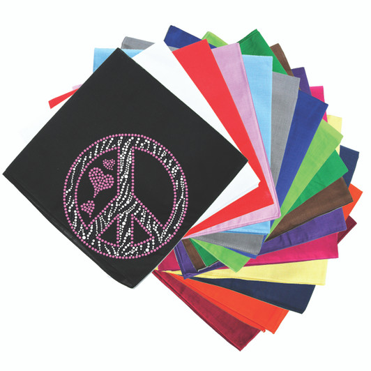 Peace Sign (Pink & Zebra Print) - Bandanna