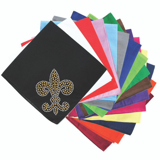 Fleur de Lis (Gold Rhinestuds) - Bandanna