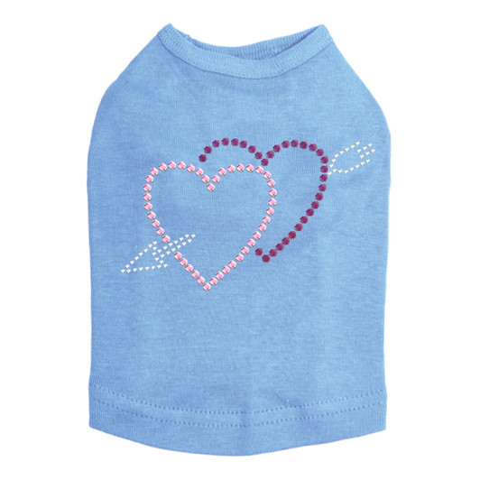 Pink & Purple Hearts with Arrow Rhinestone Dog Tank
