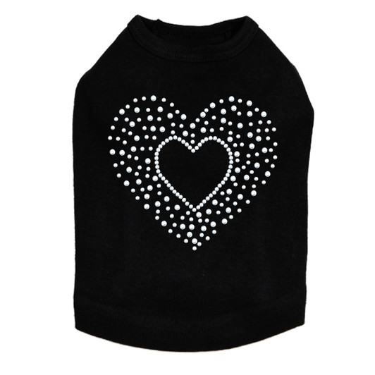 Heart with Scattered Stones Rhinestone Dog Tank
