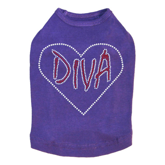 Diva Heart Rhinestone Dog Tank
