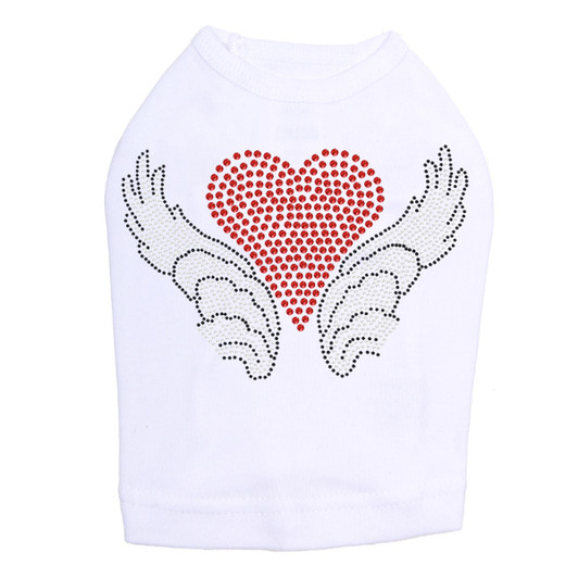 Heart with Wings #2 Rhinestone Dog Tank