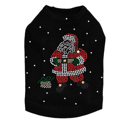 Santa with Snowflakes - Black Dog Tank