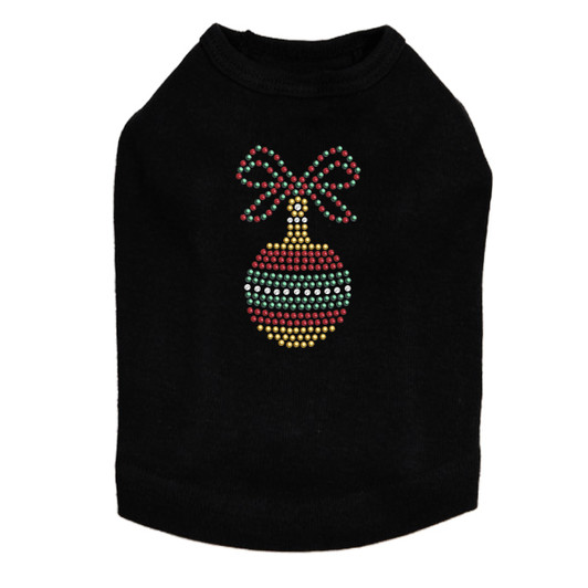 Red, Green, & Gold Christmas Ornament - Black Dog Tank