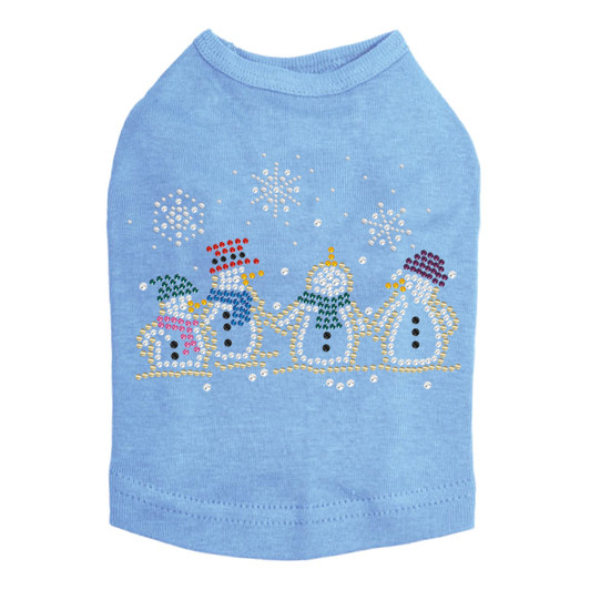 Snowman Family - Blue Dog Tank
