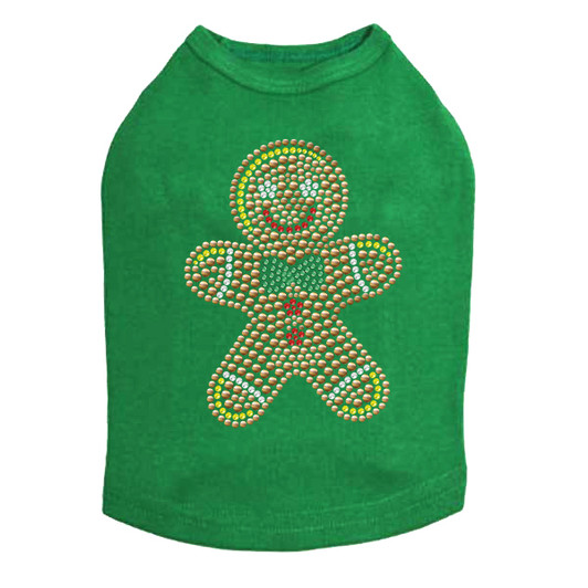 Gingerbread Man - Kelly Green Dog Tank