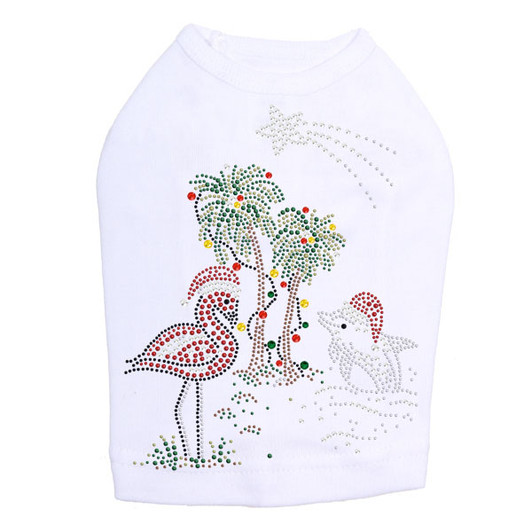 Tropical Christmas - White Dog Tank