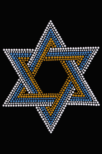 Star of David - Large (Blue, Silver, & Gold) - Women's T-shirt