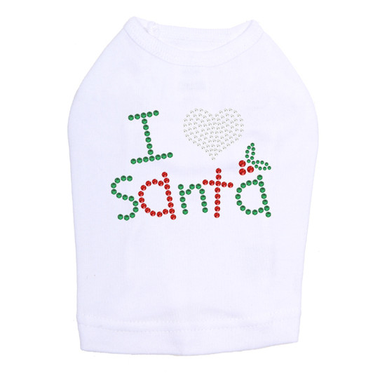 I Love Santa - White Dog Tank