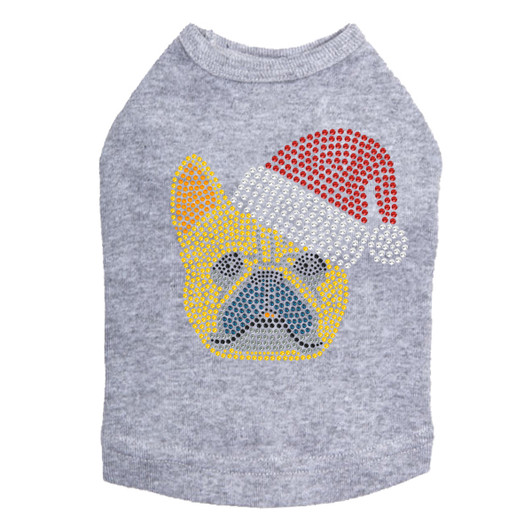 French Bull Dog with Santa Hat Dog Tank