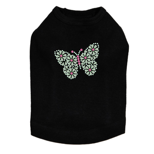 Green Nailhead Butterfly dog tank for small and large dogs.