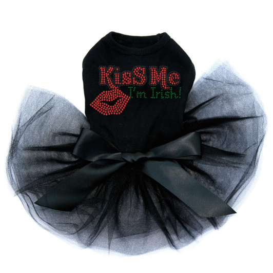 Petitebella Hunde-Kleid – St. Patrick’s Day Design, Grüne Pailletten & Tutu, Größe XXL, Dehnbare Baumwolle
