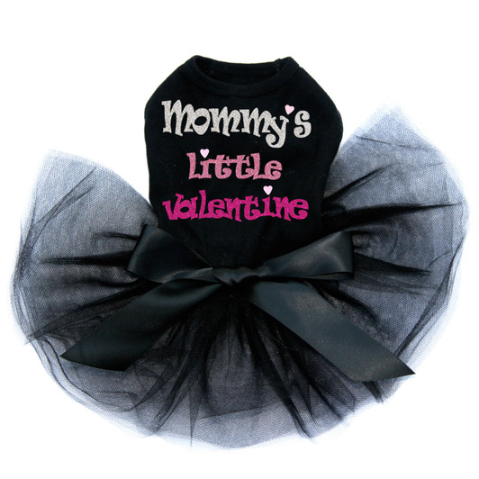 Mommy's Little Valentine Black Tutu for large and small dogs.