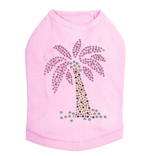 Coconut Tree - Pink dog tank for small and big dogs