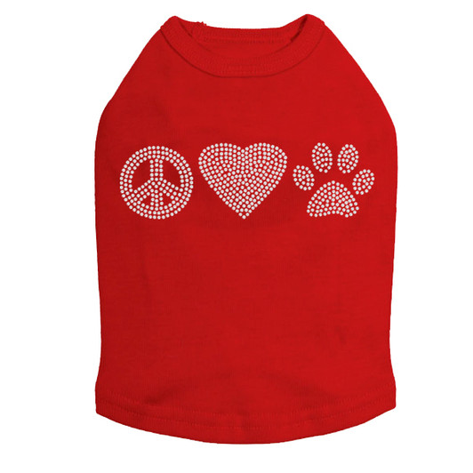 Peace, Love, Paw (Rhinestone) Dog Tank