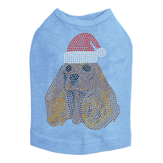 Cocker Spaniel with Santa Hat - Dog Tank