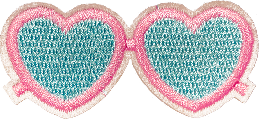 Pink Heart Glasses (L) - Patch