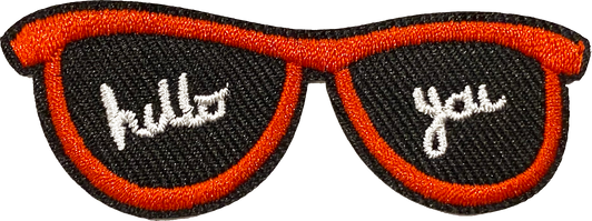 Red Hello Glasses Patch