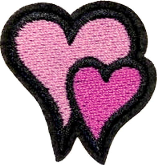 Double Pink Hearts Patch
