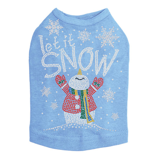 Let it Snow Snowman Rhinestone Dog Tank