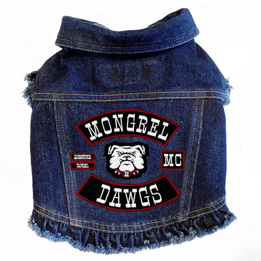 Mongrel Dawgs MC Denim Jacket with Ruffles Back