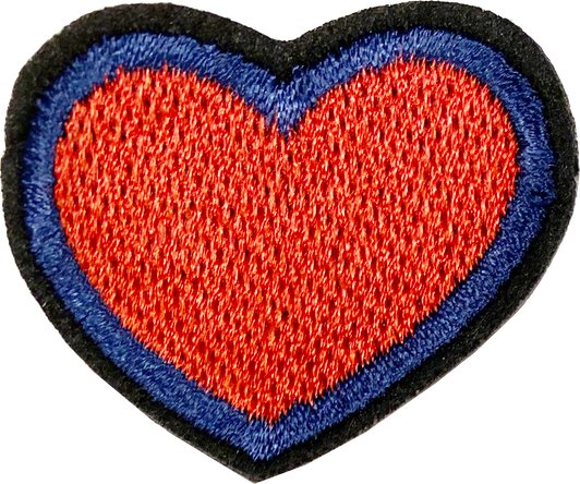 Heart with Blue & Black Outline - Patch
